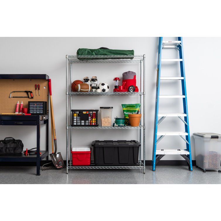 Rebrilliant Heavy Duty 4 Shelf Wire Storage Unit, Silver Wayfair.ca